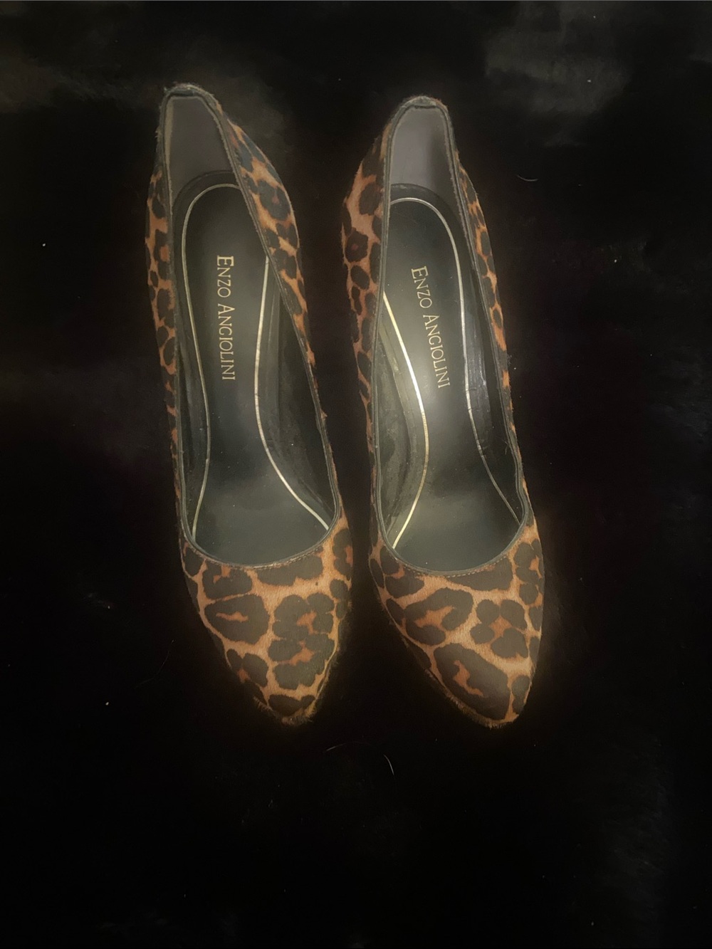 Enzo Angiolini Leopard-Print Pointed-Toe Heels - pony hair stilleto heel 7.5